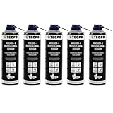 TECPO Vergaser- und Drosselklappenreiniger 5x 500ml Lösemittel AGR Ventil Reiniger Carburetor Cleaner Einspritzdüsen Düsenreiniger Ansaugreiniger