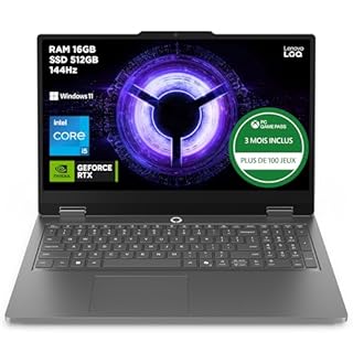 Lenovo LOQ Essential 15IRX11 - Ordinateur Portable Gaming 15.6'' FHD 144Hz (Intel Core i5-13450HX, RAM 16Go, SSD 512Go, NVIDIA RTX 5050 8GB, Windows 11 Home) Clavier AZERTY Français - Gris