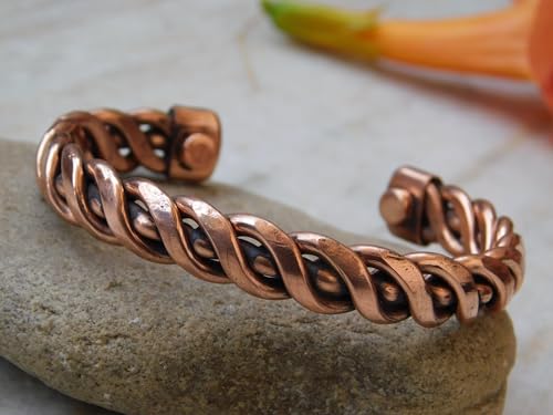 Generic Pure solid 100% Copper Handmade Bangle Bracelet, Copper Bangle, Arthritis Copper Bangle Bracelet, Cuff Bangle, Birthday gift,, 7.52