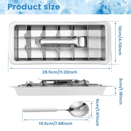 Molde de Cubos de Hielo de Acero Inoxidable con 18 Ranuras miniatura 2