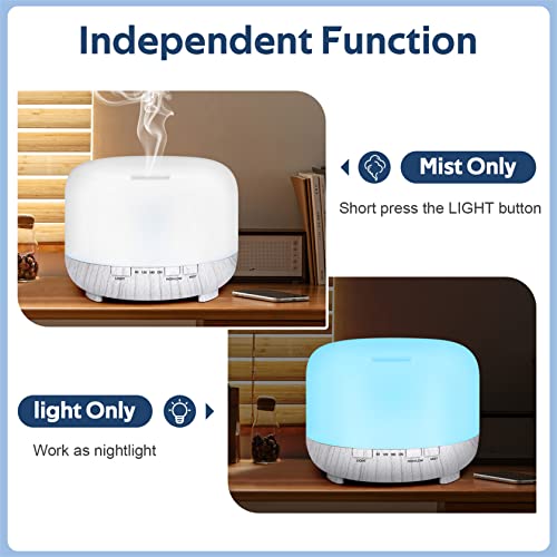 Essential Oil Diffuser For Large Room: 500Ml Aromatherapy Ultrasonic Air Humidifier With Remote Control For Home - Aroma Cool Mist Vaporizer With Led Light & Timer For Bedroom Office #TOP4