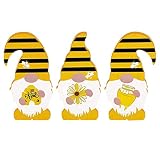 Casier Rangement Bureau 3 pièces abeille décoration en bois abeille Logo pays jaune abeille ornement couche plateau décoration pour la maison cuisine couche plateau Boite De (Yellow, One Size)