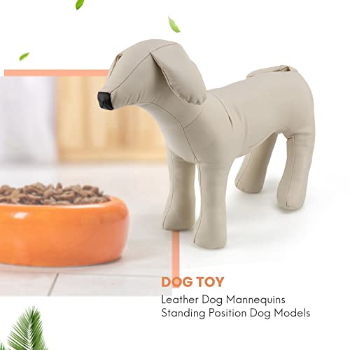 Pvczool Model Leather Dog Mannequins Standing Position Dog Models Toys Pet Animal Shop Display Mannequin White - Image 3