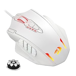 Redragon M908 Impact MMO Gaming Maus Kabelgebunden RGB 12400 DPI Weiß
