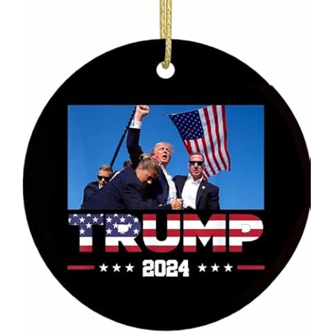 Trump Assassination Fist Pump Fight Trump Survived Shot Christmas Ornament, You Missed Stronger Trump 2024 Ear Bullet-Proof PA Pennsylvania Rally Shot Shooting Survivor Strong Xmas Tree Ornament Gift Cover