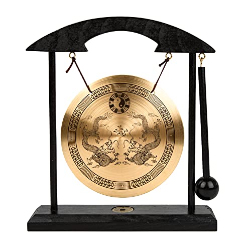 Zen Art Tabletop Brass Gong Feng Shui Desk Bell for Meditation Home Office by Mose Cafolo - Used condition - US$14.64