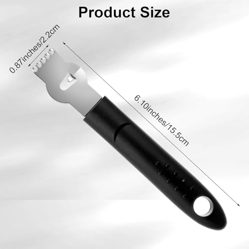 Lemon Citrus Zester, Stainless Steel Channel Peeler Grater with Channel Knife, Zester for Lemons, Citrus Zester Tool, Orange Peeler Tool for Cocktails, 6.10 × 0.87 Inch - Thumbnail 2