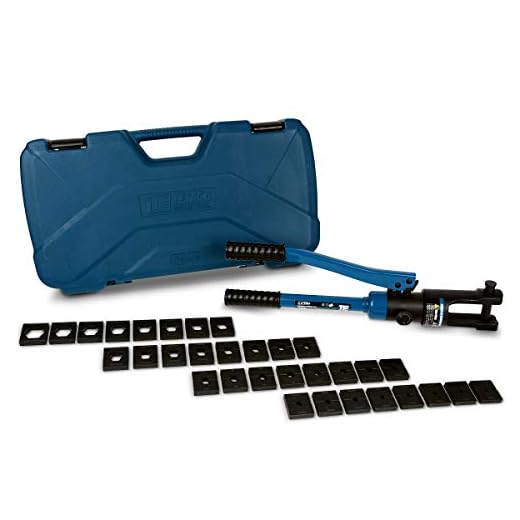 TEMCo Industrial Hydraulic Cable Lug Crimper TH0005 V2.0 (11 US TON) 10 AWG to 600 MCM Electrical Terminal Cable Wire Tool Kit 5 YEAR WARRANTY