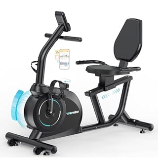 Wenoker Recumbent Exercise Bike for Home App Sync, 16-Level Resistance, Quiet Recumbent Stationary Bikes with Adjustable Seat and LCD Display for Adults & Seniors