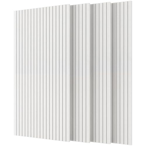 TONOR Groß Akustikplatten Selbstklebend, 4 pack 120x60x0.9 cm Schalldämmung Wand Schallschutzplatten, Wandverkleidung und Wanddekoration für Studio Büro, Weiß