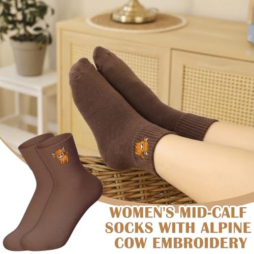 Image of Eurzom 10 Pairs Socks Womens Crew Elastic Ankle Length Cotton Socks Aesthetic Cute Lightweight Low Cut Gifts for Women
