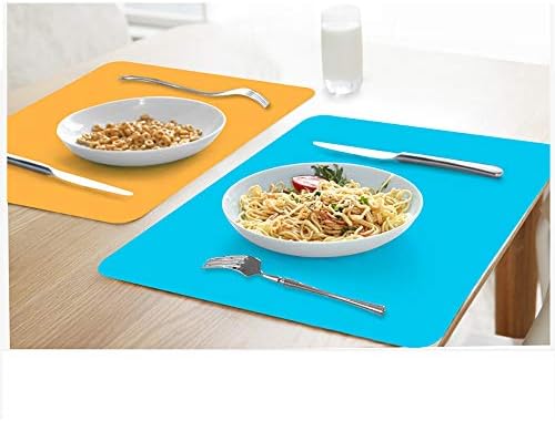 Thickened 30*40 Silicone placemat Children's Primary School Table mats Waterproof Non-Slip Coasters Flat Dining Table Heat Insulation pad (Yellow)