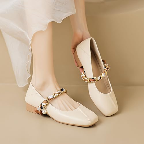 SWDZM Mary Jane Shoes Women Chunky Heel Dress Shoes for Women Low Heels Rounded Toe Pumps4