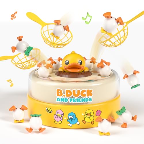 B.Duck Catch and Bounce Games Toys for Kids 3-5, B.Duck Board Games with 3 Nets for Kids 4-6, Birthday Gifts for Toddler Boys Girls 3 4 5 6 Years Old