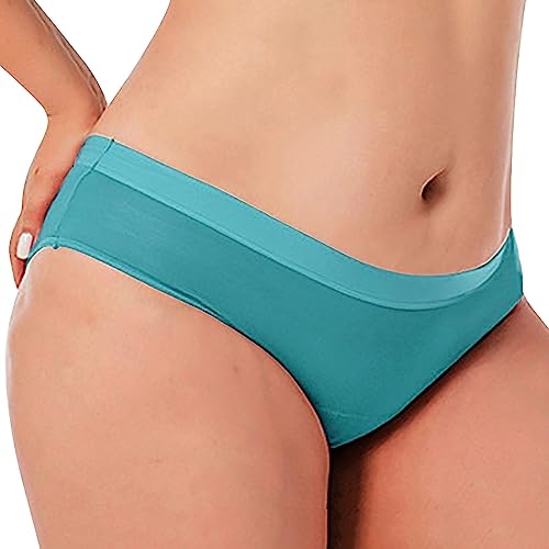LOIJMK - Pantalón para mujer, color sólido, gran tamaño, antifugas, absorbente, transpirable, conservador, fibra de cintura baja, cuatro capas, fisiológica, pantalones de lencería para mujer sexy,