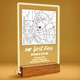 Our First Kiss - Custom Map Where It All Began Couples Maps for Her Personalized Gift Couples, Valentines Day (Custom Map - Style 1)