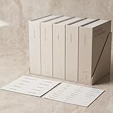 ZICOTO Decorative Photo Storage Box Set of 5 - Sturdy Photo Organizer Boxes with Dividers and Pre-Printed Labels to Keep Your Precious 4x6 Pictures Beautifully Organized on Your Shelf