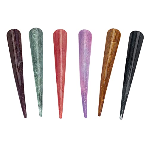 6 Pack Large Long Duck Bill Hair Clips for Styling Salon Cutting Dyeing, BeShiny 5.5 inch Rustproof Durable Non Slip Acrylic Metal Curl Clips for Women Girls, Multi Color