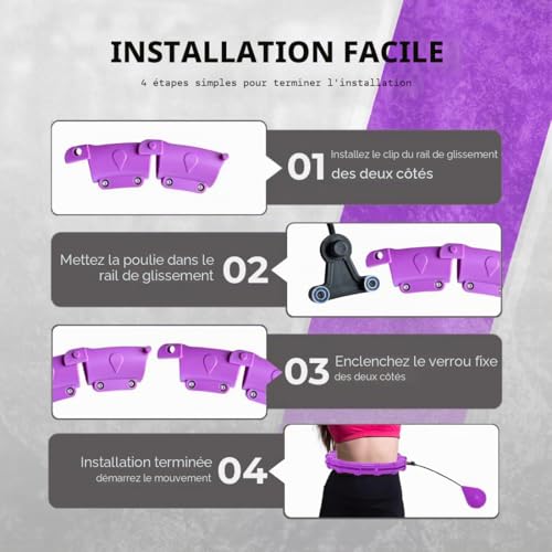 K-MART Cerceau lesté Infinity Smart Hula Hoops avec 16 compteurs, Balle de Massage Automatique à 360 degrés, Cerceau Infinity Hoop pour Adultes, équipement de Fitness pour Perte de Poids – vue 7