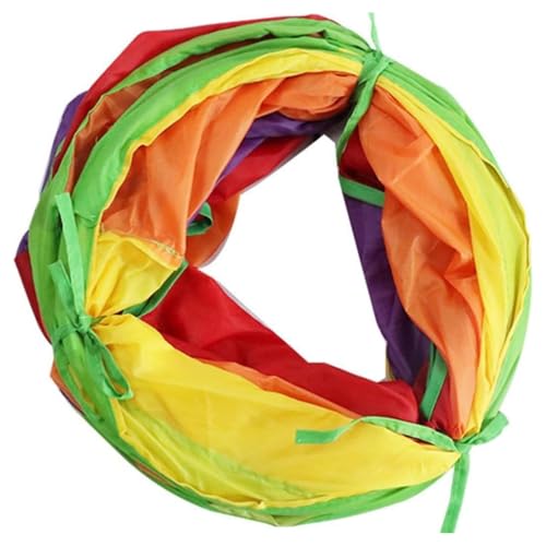 Túnel Colorido para Gatos Brinquedo Interativo 6 Cores com Aberturas Laterais