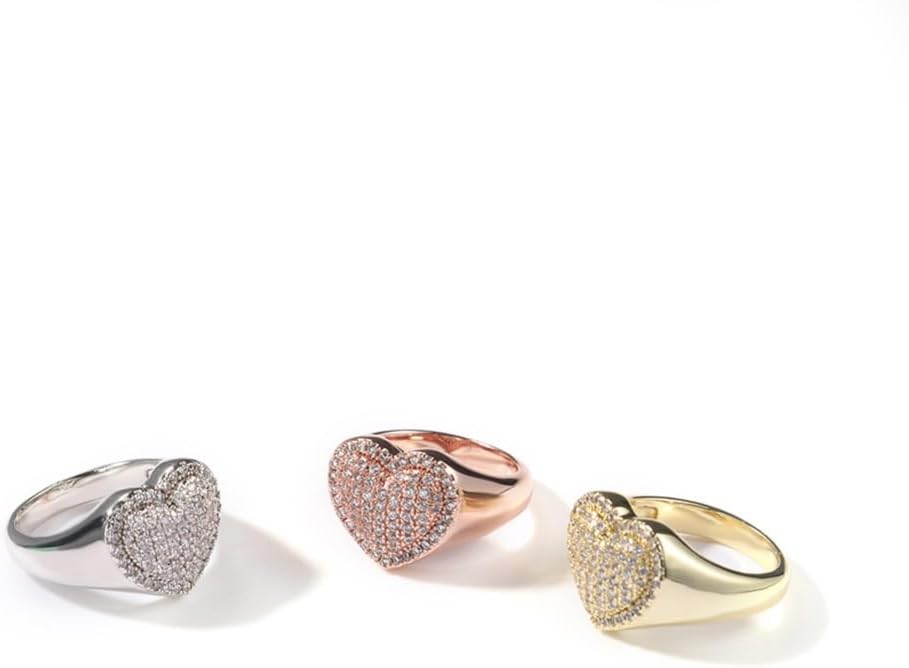 14K Gold over S925 Sterling Silver Heart Moissanite Ring, Modern Design for Women, Best Jewelry Gift for Special Moments