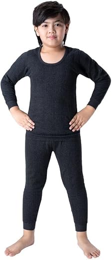Lux Champion Kids Thermal Top and Lower Set for Boys | Warm Heat Retaining Boys Thermal Set Winter Wear with Soft Skin-Fri...