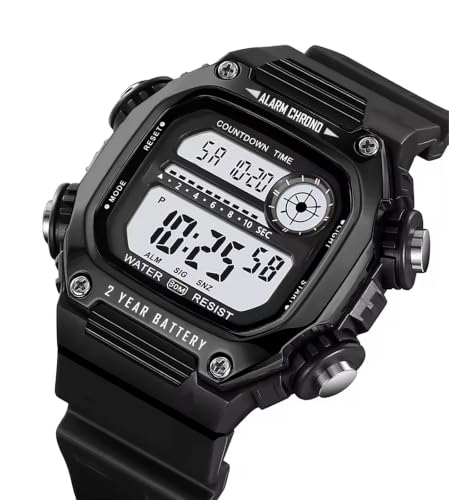 Image of Time Up Digital Dial Finer-Quality Material Square Shape Waterproof,Alarm,Night-Light Watch for Men & Women- WF124-X