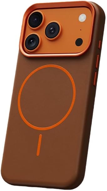 Leather Compatible with iPhone 17 Case Brown,iPhone17ProMax