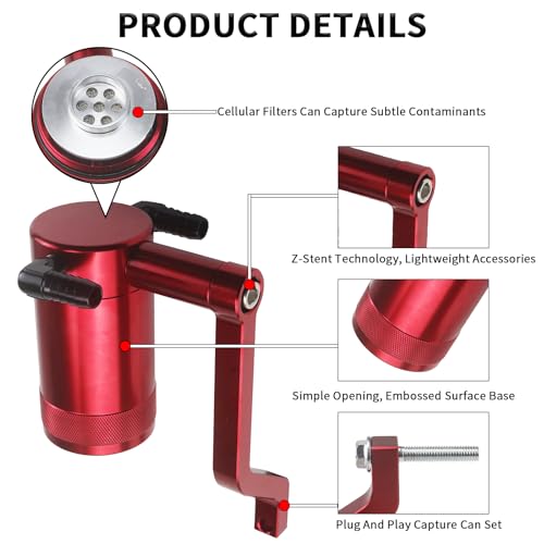 DOPPAPS Oil Catch Can for HEMI Z-Bracket Technology Fits for Charger Challenger Grand Cherokee 2011- Present 6.4L Billet Oil Catch Can, Red by DOPPAPS - Used condition - Image 7