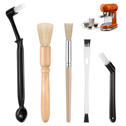 Pizsieat 5 Pezzi Spazzola per Caffè, Spazzola la Pulizia Della Macchina da Caffè, Pennello Caffè, Spazzolino Macchina Caffe per Macinacaffè Coffee Tool Barista Casa Cucina Ufficio
