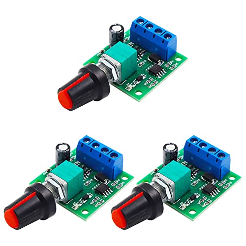 Lifcratms 3 Pack PMW Motor Speed Controller, Low Voltage DC 1.8V 3V 5V 6V 12V 2A Adjustable Driver Switch