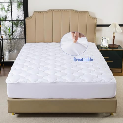 WhatsBedding Queen Mattress Pad,Fitted Queen Mattress Protector Soft with Deep Pocket 6"-18",Depth Breathable,Mattress Cover Queen - 1