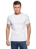 Diseñado en Francia oodji Ultra Hombre Camiseta Básica (Pack de 2), Blanco, M