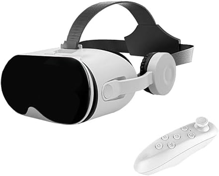 VR Headset Virtual Reality Headsets VR Glasses with Remote Control, for iOS and for Android, VR 3D-Video Glasses for Movies & Play GamesWhite