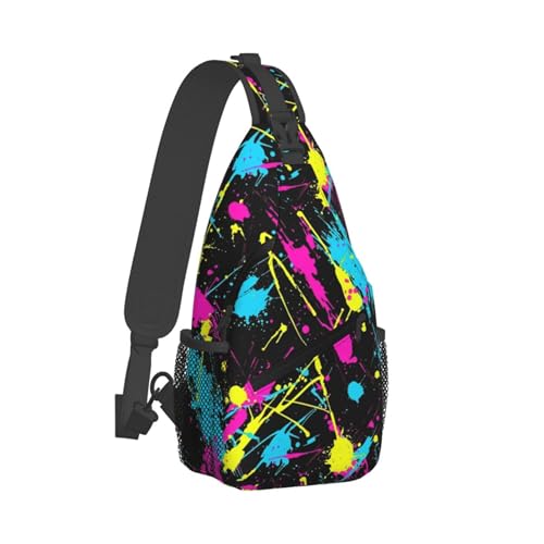 Neon Splatter ink Crossbody bags for women Men Sling Bag Travel Chest Backpack Leisure Sports Outdoor Running Hiking2