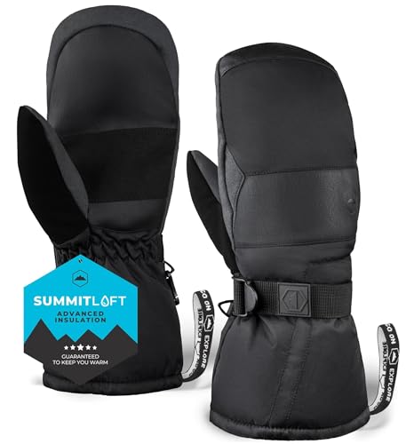 Tough Outdoors Ski Mittens - Waterproof Mittens for Men & Women - Insulated Winter Gloves - Palm Grip Skiing Accessories - Black - X-Small-Small by Tough Outdoors - Used condition - US$12.90