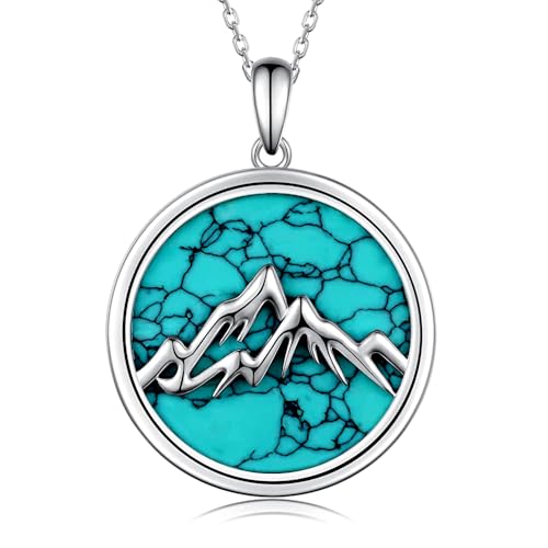 Western Turquoise Necklace 925 Sterling Silver Turquoise Cross/Dragonfly/Cow Tap/Butterfly/Hummingbird/Snake/Horseshoe Pendant Necklaces Turquoise Jewelry Gifts for Women Men