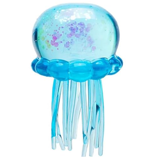 Jellyfish Squeeze Toy, Squishy Stress Relief Sensory Fidget, Slow Rise, Pink, 3.23 Inch, for Adults (Blue)