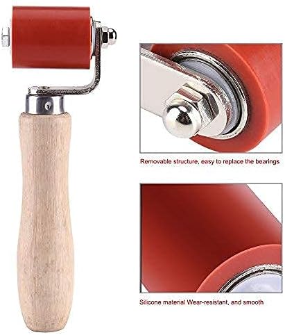 Fdit Silicone Seam Roller,1pc 40mm Silicon Seam Hand Pressure Roller High Temperature Resistant Seam Roller Roofing PVC Welding Installation Tool (red)