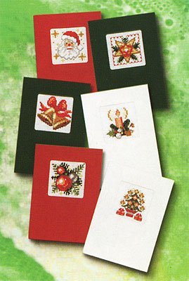 Set of 6 Cross Stitch Christmas Cards Pako