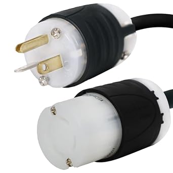 IronBox - NEMA 5-20P to L14-30R Adapter Plug Twist Lock Male to Female Receptacle 20 Amp 125 Volt 12 AWG Industrial Generator, RV Power Connection Cord Outlet Home Commercial Use Ground Wire 10 Feet