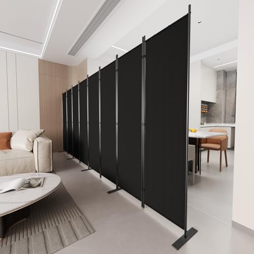 C-Hopetree 8 Panels Room Divider, 6 Ft Tall Indoor Folding Privacy Screen, Portable Partition Separator, Freestanding Separation Temporary Wall for Office, Bedroom, 160" W X 71" H, Black by C-Hopetree - Image 3