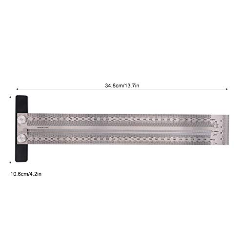Régua de riscador, régua de linha, carpinteiro de prata de aço inoxidável de alta precisão para marc