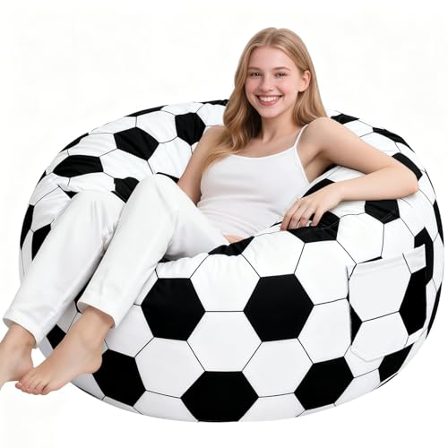Aucern 3 Ft Soccer Bean Bag Chair for Teens Adults Memory