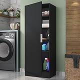 Armário Multiuso Lavanderia com 1 Porta Multimóveis Mp5014 Preto