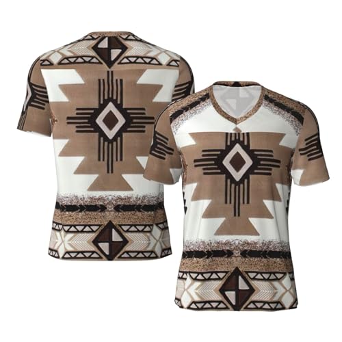 YQxwJL Native American Print Big and Tall Football Shirts for Men, Inclusive Size Football Jersey Men for Games and Gifts Black