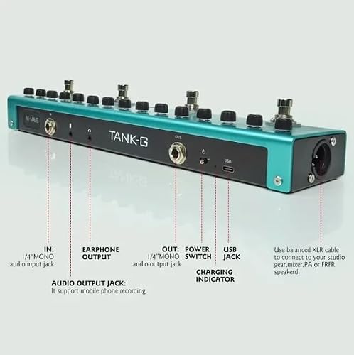 M-Vave Tank-G Guitar Multi Effects Processor Rechargeable Modeling IR Cabinets