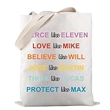 PWHAOO Fierce Like Eleven Love Like Mike Tote Bag TV Show Characters Tote Bag Gift For Fans (FIERCE like ELEVEN TOTE)