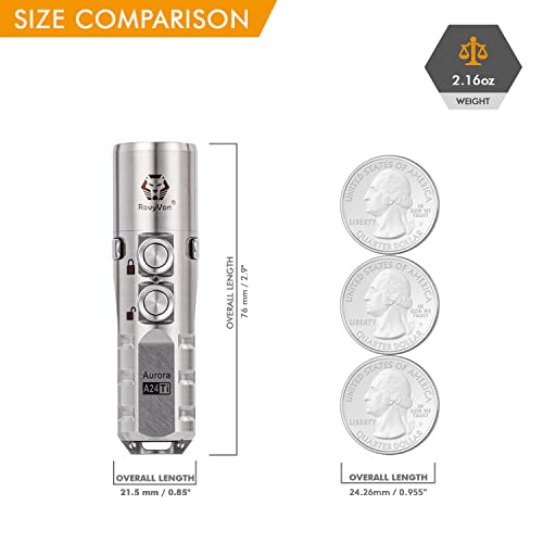 Rovyvon Aurora A24 G2 Titanium Led Flashlight,1000 Lumen Small Handheld Flashlight,Rechargeable Edc Keychain Flahlight,7 Modes,Water Resistant For Hiking,Camping #TOP5