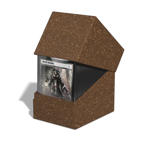 Image of Ultimate Guard RTE Boulder 133+, Deck Case for 133 Double-Sleeved TCG Cards, Brown, 87% Renewable, Made in Germany, Secure & Durable Storage